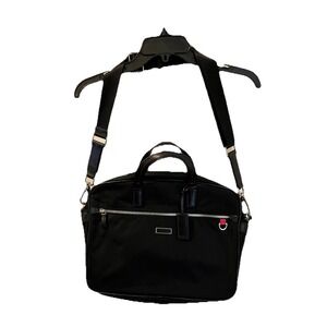 Tumi Slim Briefcase Laptop Bag‎ Black Ballistic Nylon Shoulder Strap Organizer